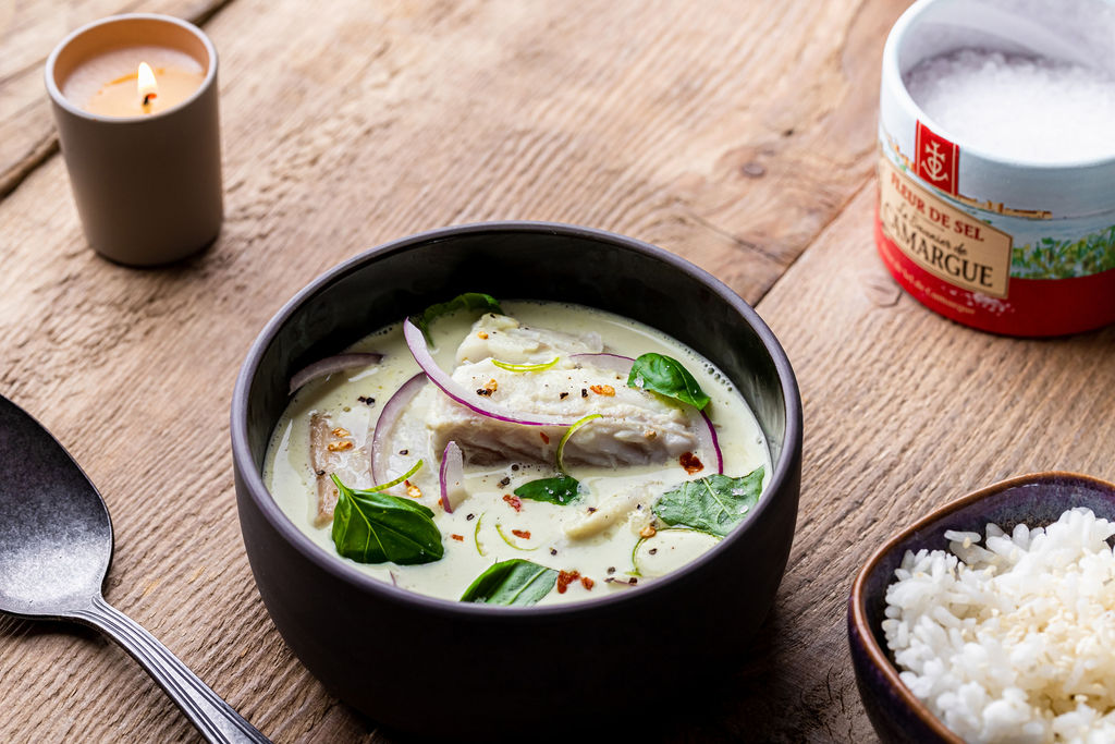 recette de Cocotte de cabillaud au lait de coco et gingembre par la baleine recette de Cocotte de cabillaud au lait de coco et gingembre par la baleine